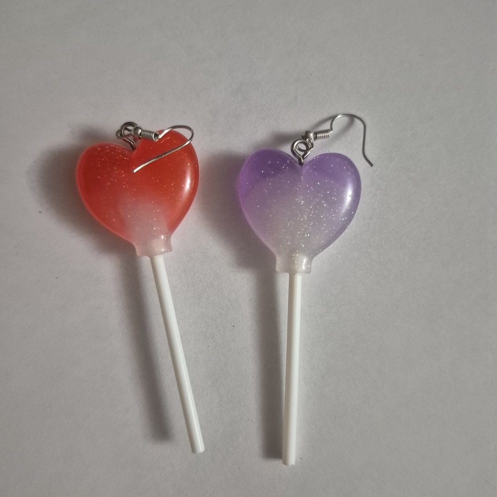 Heart-Shaped Lollipop Earrings